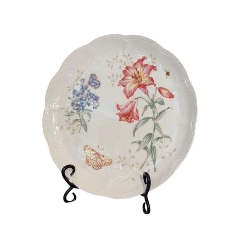 Lenox Butterfly Meadow Dinner Plate Fritillary Tableware Floral Dishes - 10-3/4”